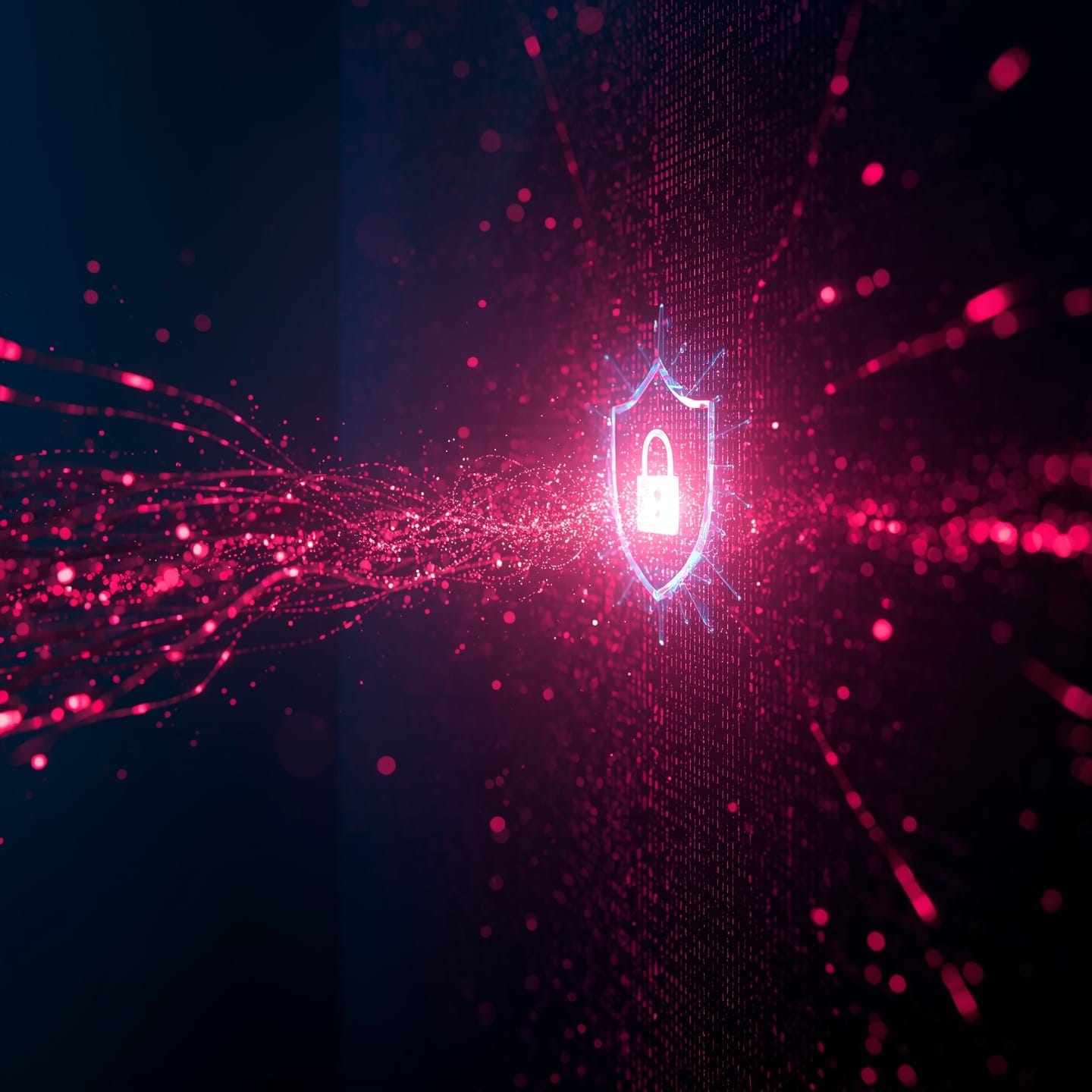 An illustration of a digital shield protecting files during the cloud backup process, symbolizing protection from viruses and ransomware