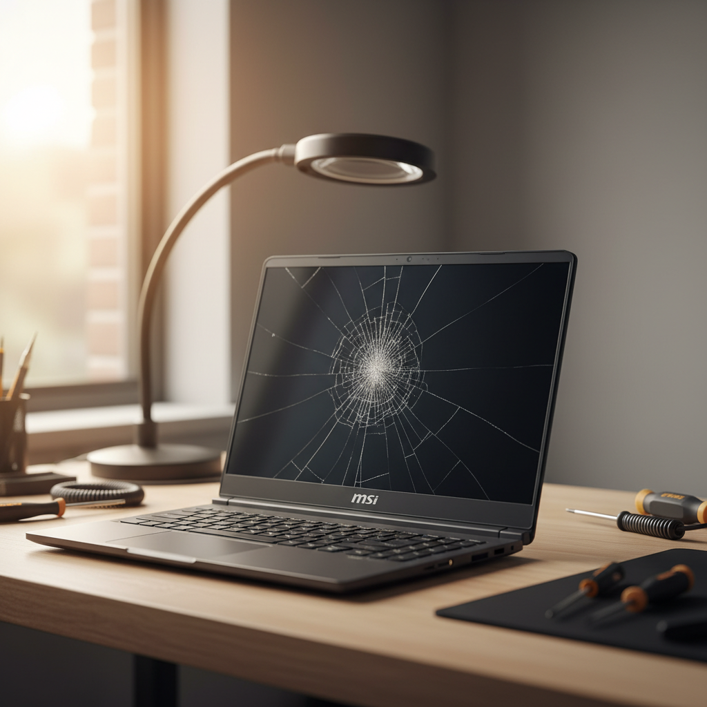 Cracked MSI laptop screen repair in Claremont — Perth WA 6010
