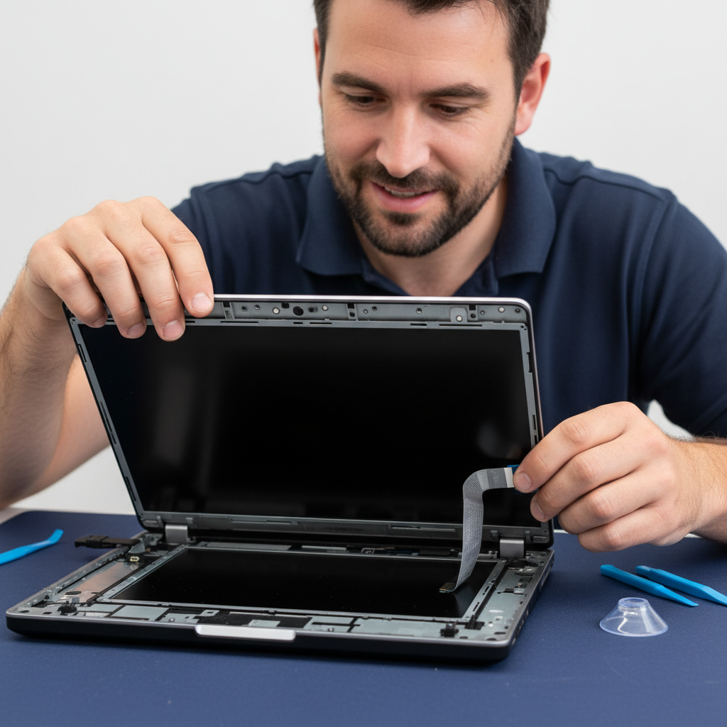 Dynabook (ex-Toshiba) laptop screen replacement — cracked and flickering display repair by The Original PC Doctor Australia
