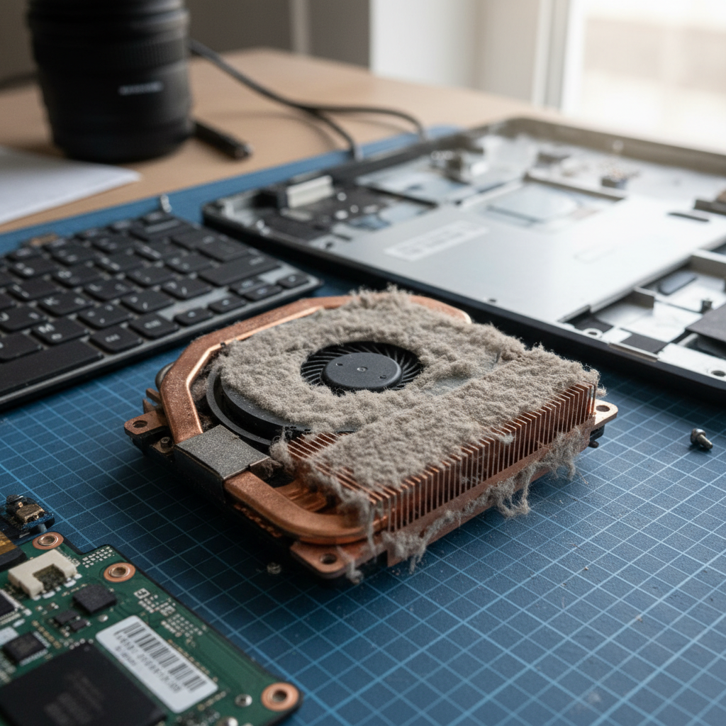 Dust-clogged laptop fan cleaning service in Battery Point — Hobart TAS 7004