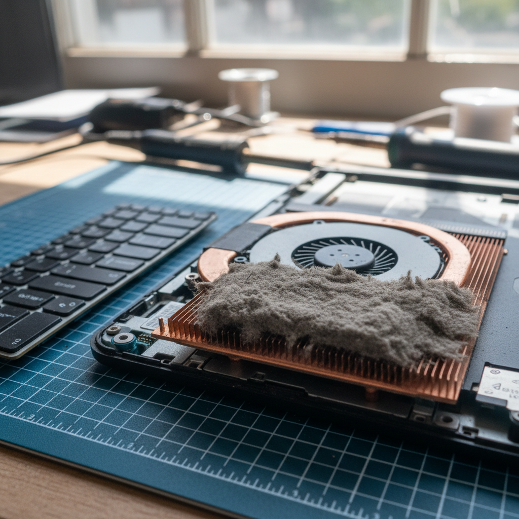 Dust-clogged laptop fan cleaning service in Bellerive — Hobart TAS 7018