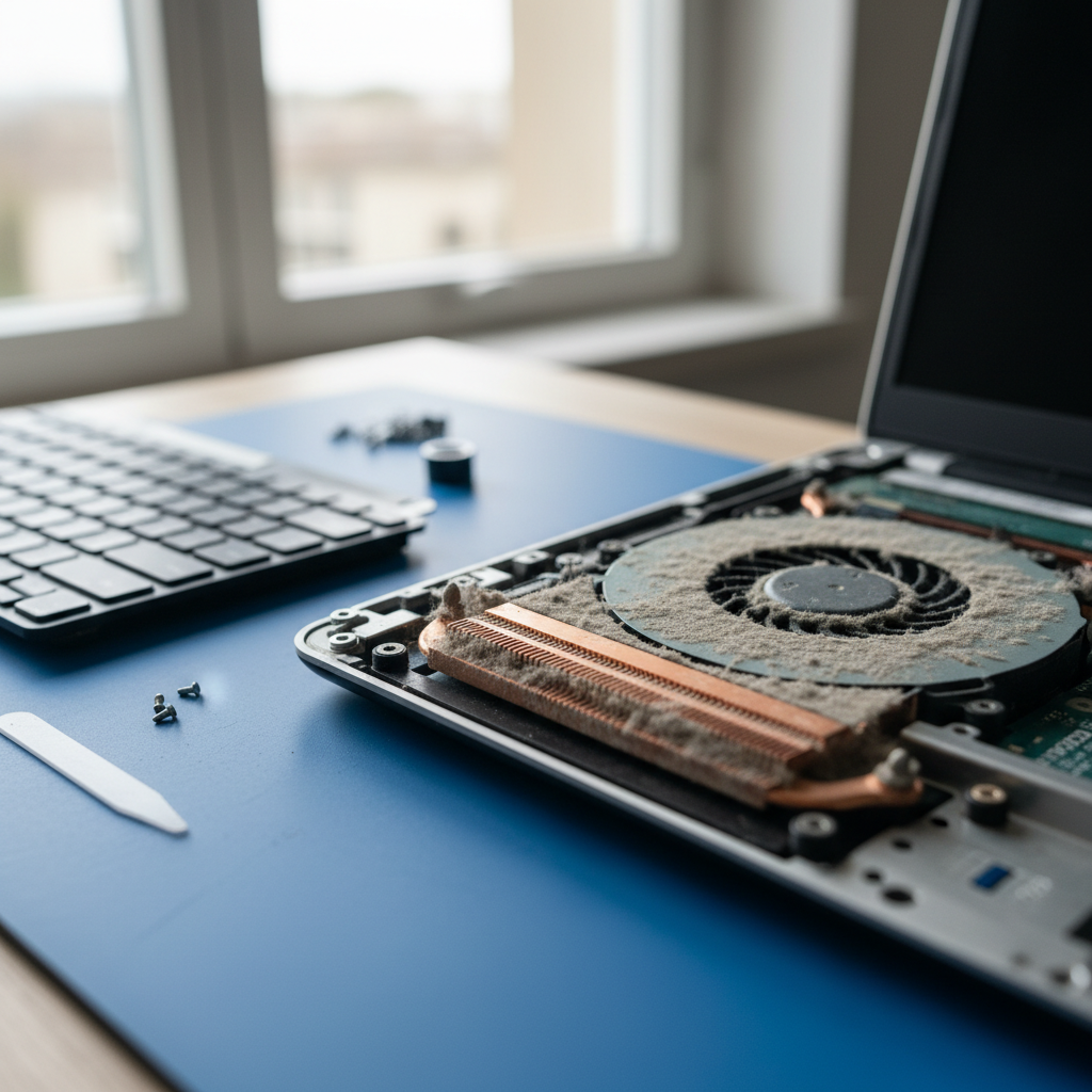 Dust-clogged laptop fan cleaning service in Claremont — Perth WA 6010