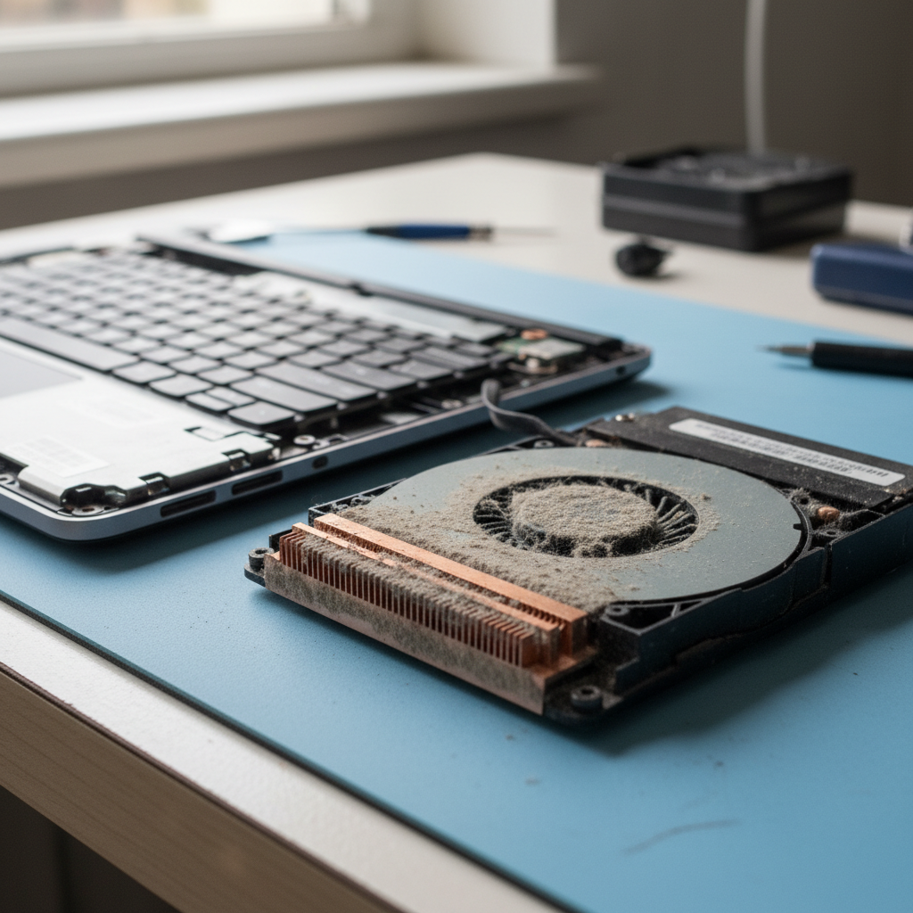 Dust-clogged laptop fan cleaning service in Sandy Bay — Hobart TAS 7006