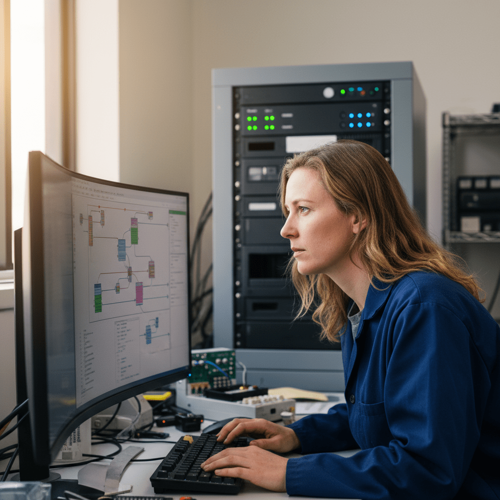 Technician providing backup software format support in Australia, recovering data from various proprietary systems.