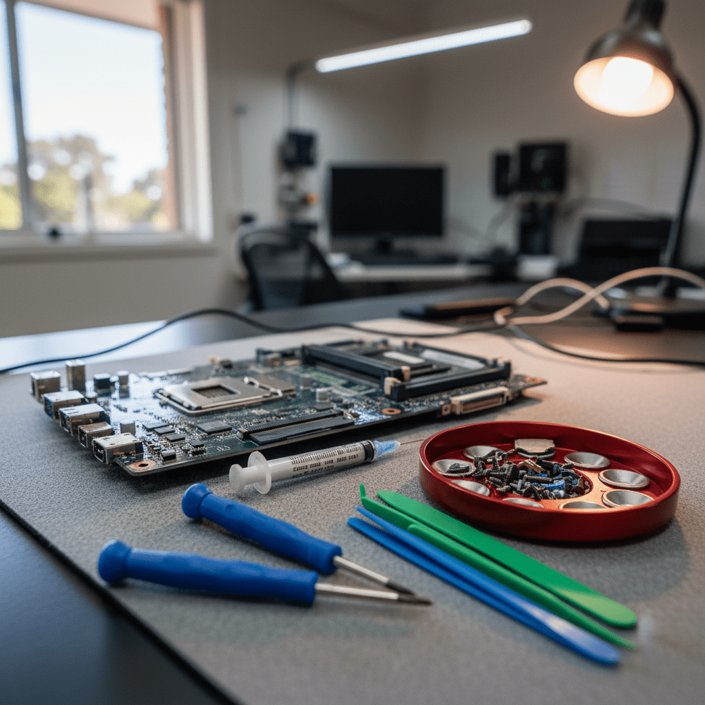 Professional computer repair equipment used by our Australian technicians — authorised Windows repair