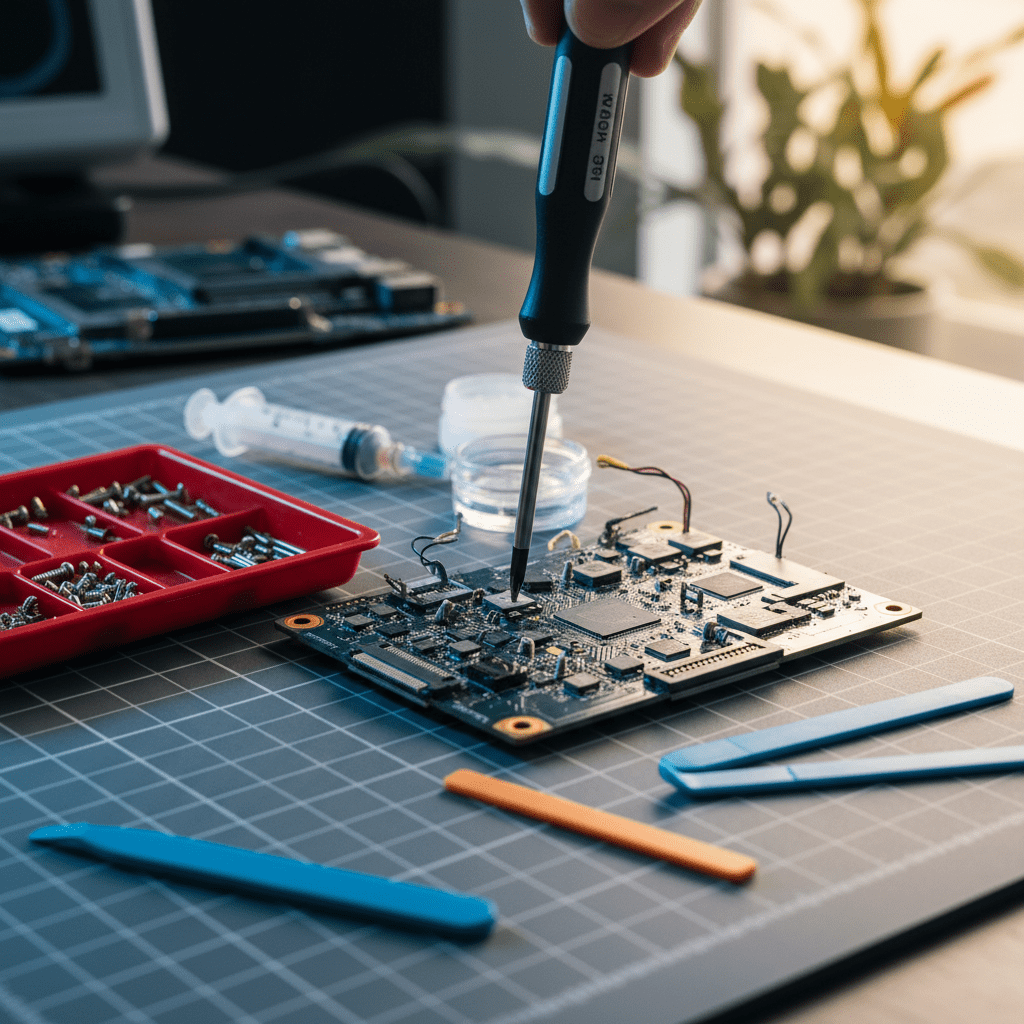 Professional computer repair equipment used by our Australian technicians — genuine replacement parts