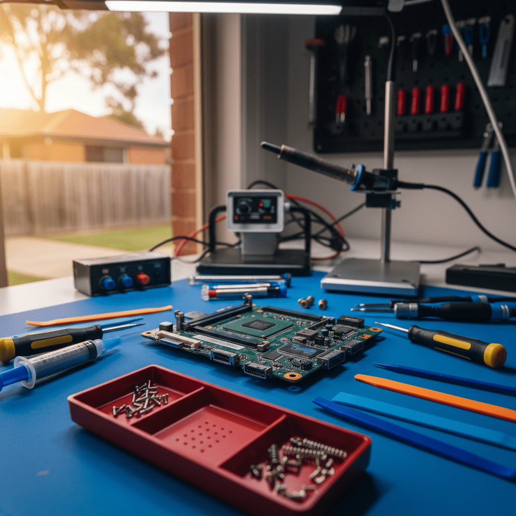 Professional computer repair equipment used by our Australian technicians — friendly local service