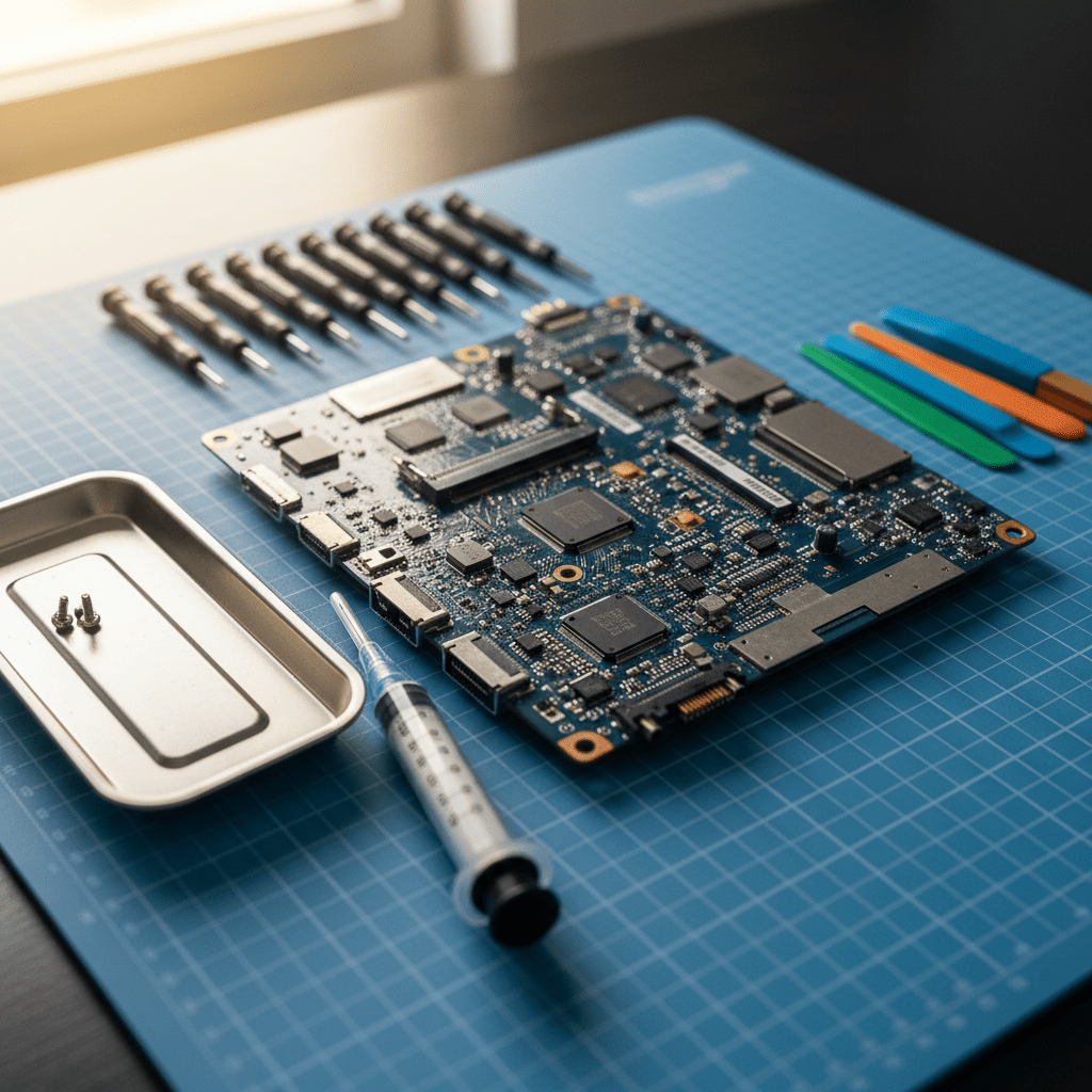 Professional computer repair equipment used for Hobart repairs — no fix no fee guarantee