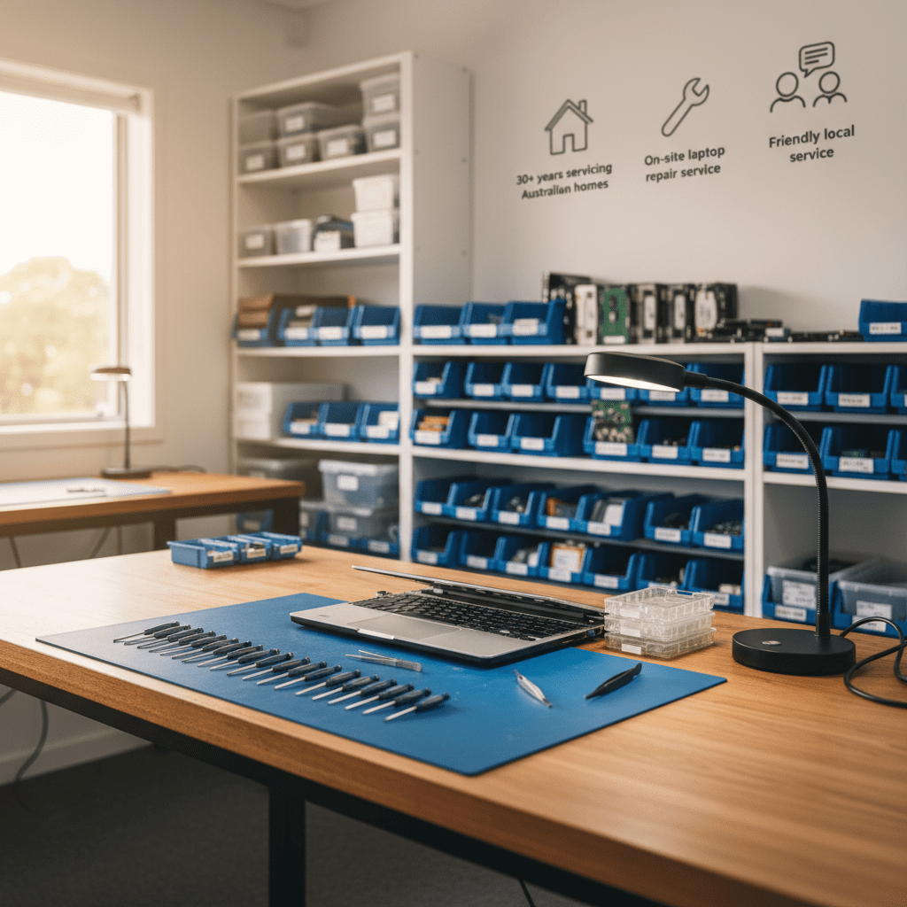 Australian computer repair workshop — 30+ years servicing Australian homes