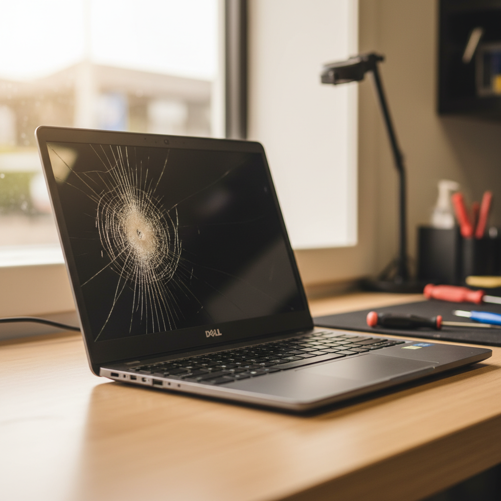Cracked Dell laptop screen repair in Aberdare — Newcastle NSW 2325