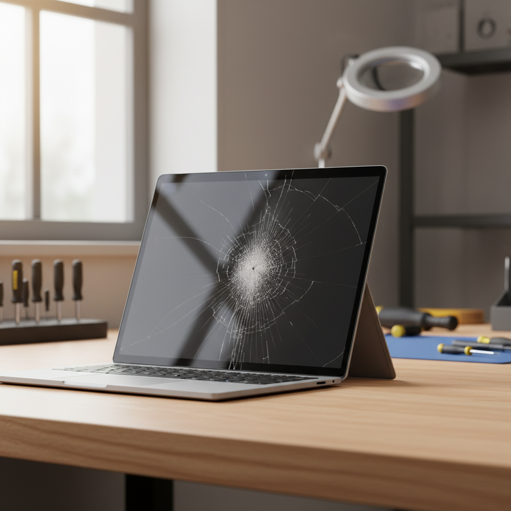 Cracked Microsoft Surface laptop screen repair in Abermain — Newcastle NSW 2326