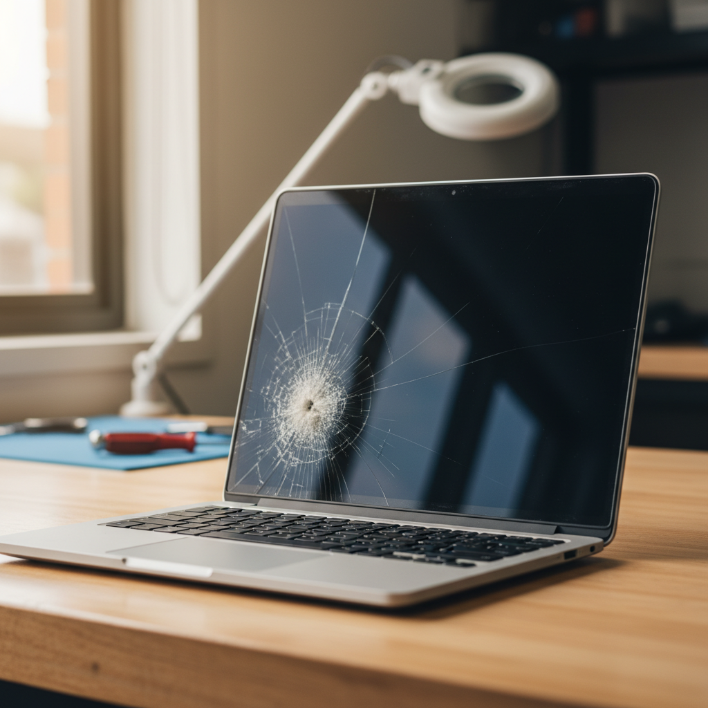 Cracked Dell laptop screen repair in Acacia Hills — Darwin NT 0822