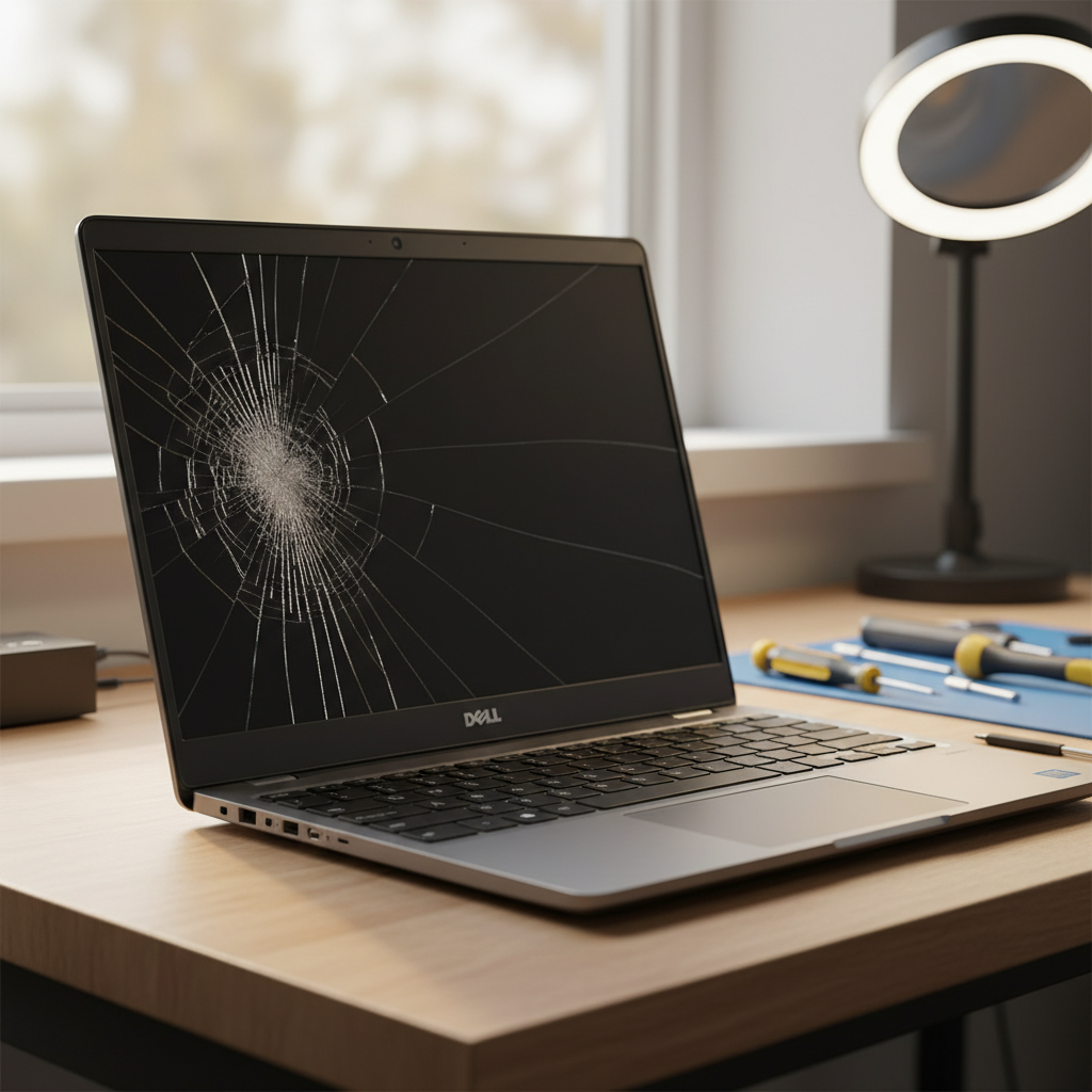 Cracked Dell laptop screen repair in Adamstown Heights — Newcastle NSW 2289