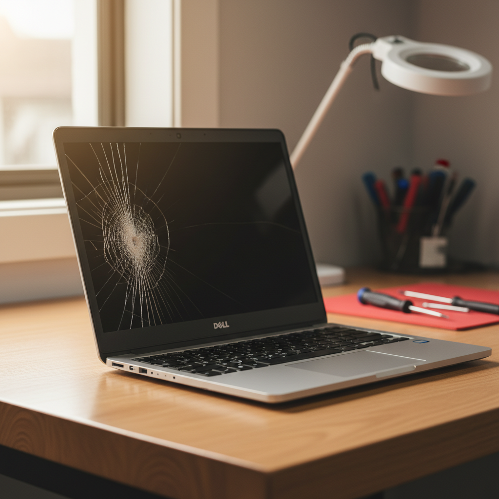 Cracked Dell laptop screen repair in Alberton — Adelaide SA 5014