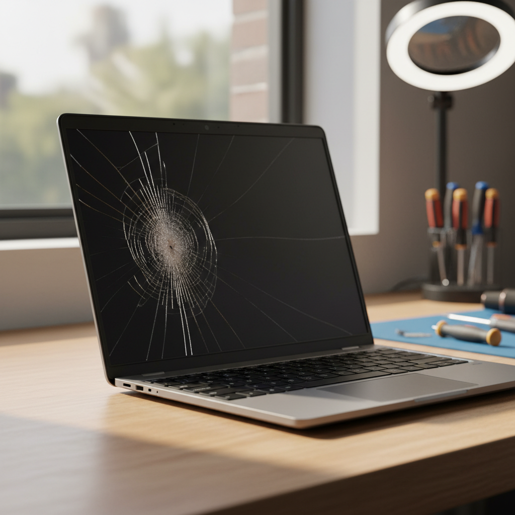 Cracked Dell laptop screen repair in Aldgate — Adelaide SA 5154