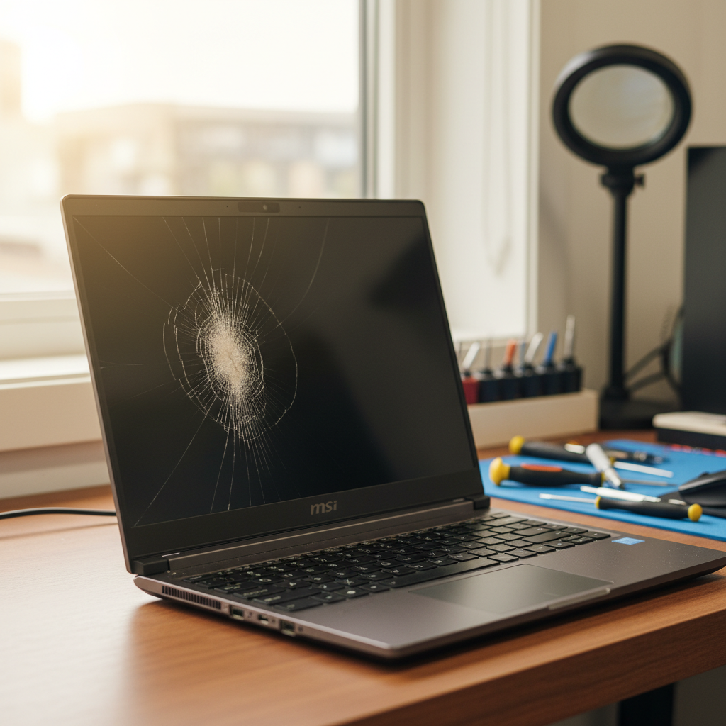 Cracked MSI laptop screen repair in Aldinga — Adelaide SA 5173