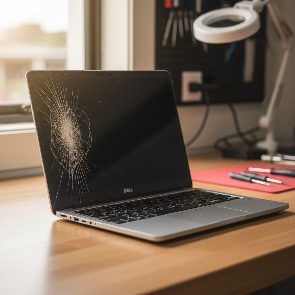 Cracked Dell laptop screen repair in Allandale — Newcastle NSW 2320