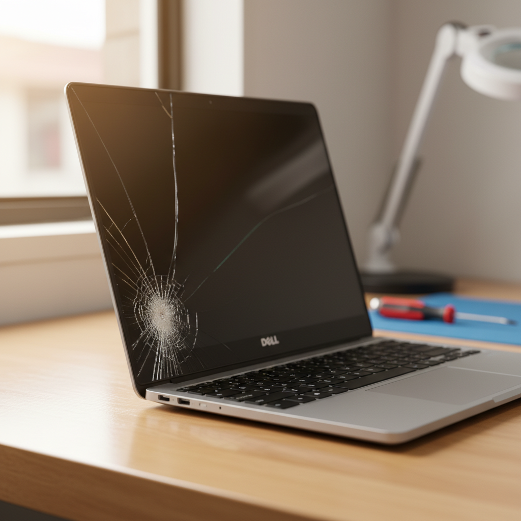 Cracked Dell laptop screen repair in Allenby Gardens — Adelaide SA 5009