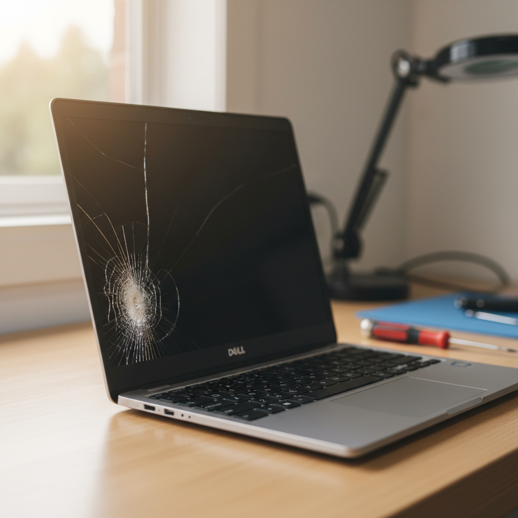 Cracked Dell laptop screen repair in Allworth — Newcastle NSW 2425