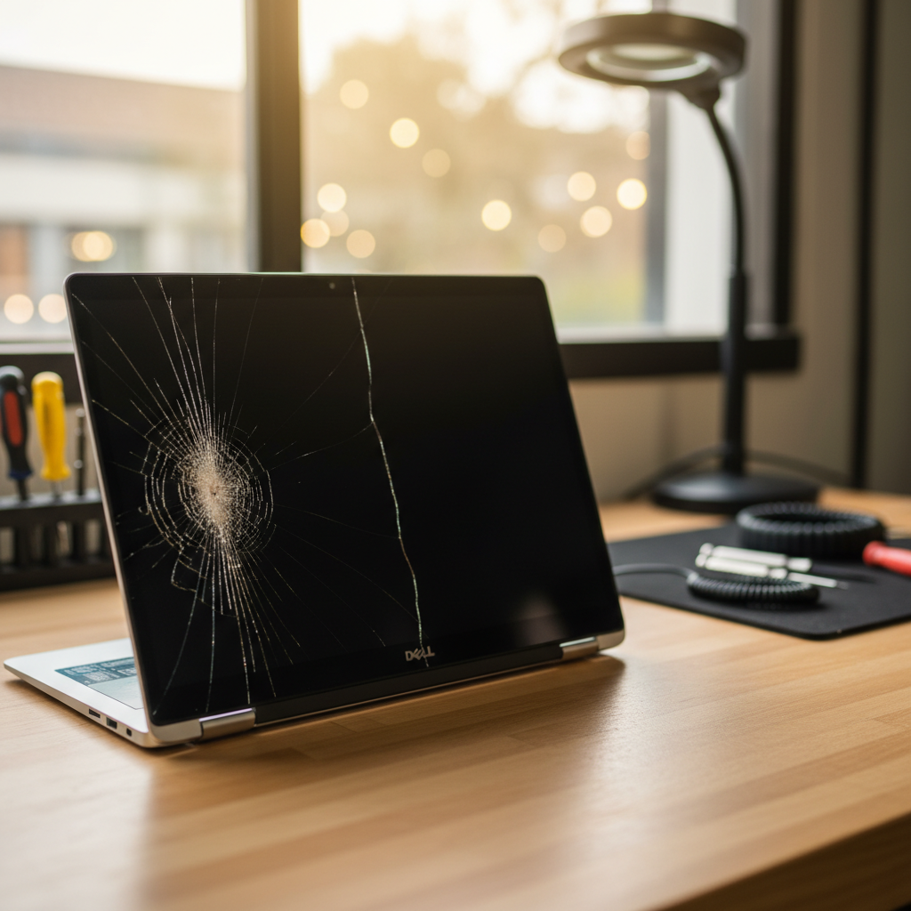 Cracked Dell laptop screen repair in Angle Park — Adelaide SA 5010