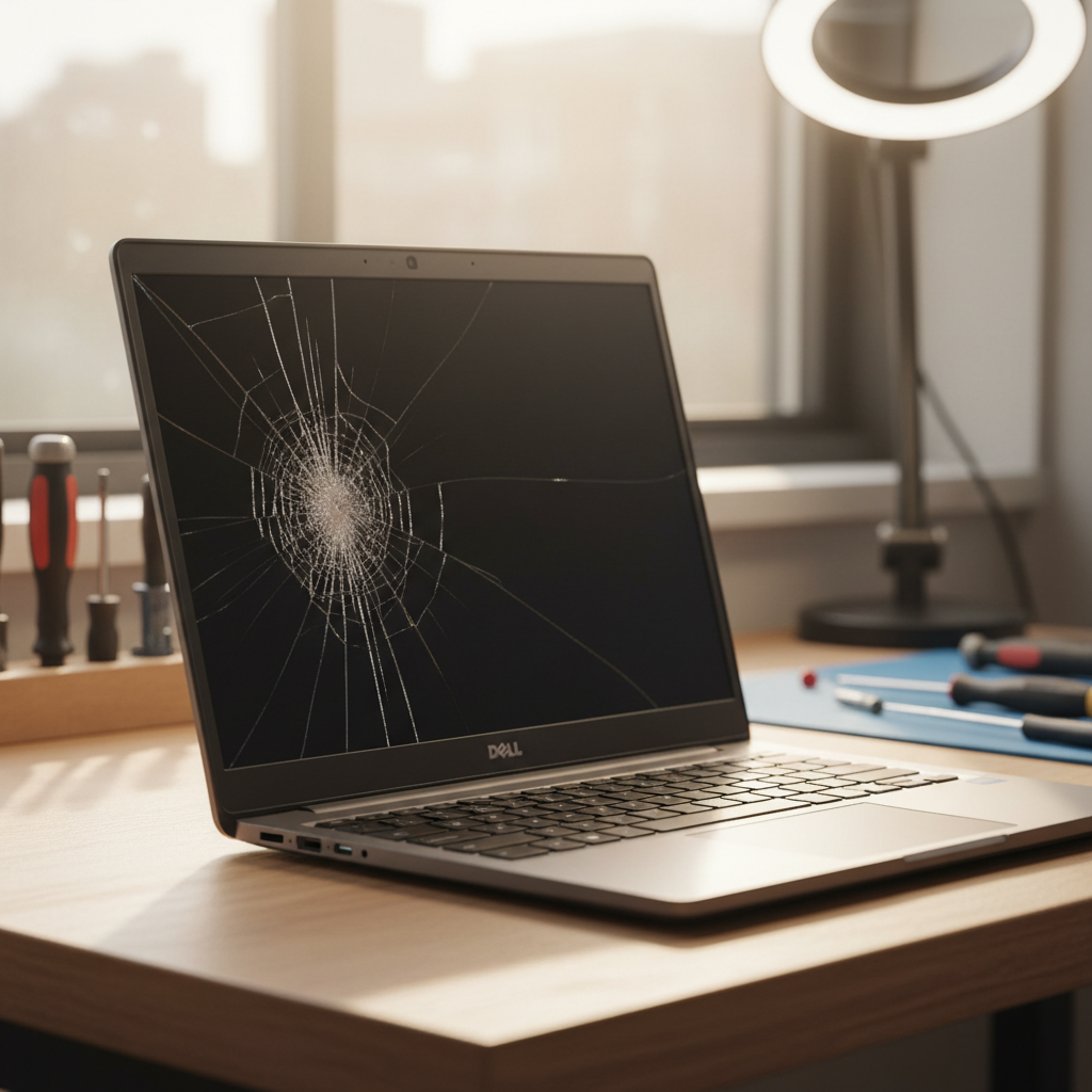 Cracked Dell laptop screen repair in Anula — Darwin NT 0812