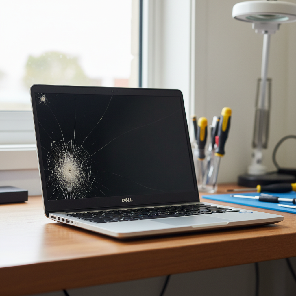 Cracked Dell laptop screen repair in Argenton — Newcastle NSW 2284