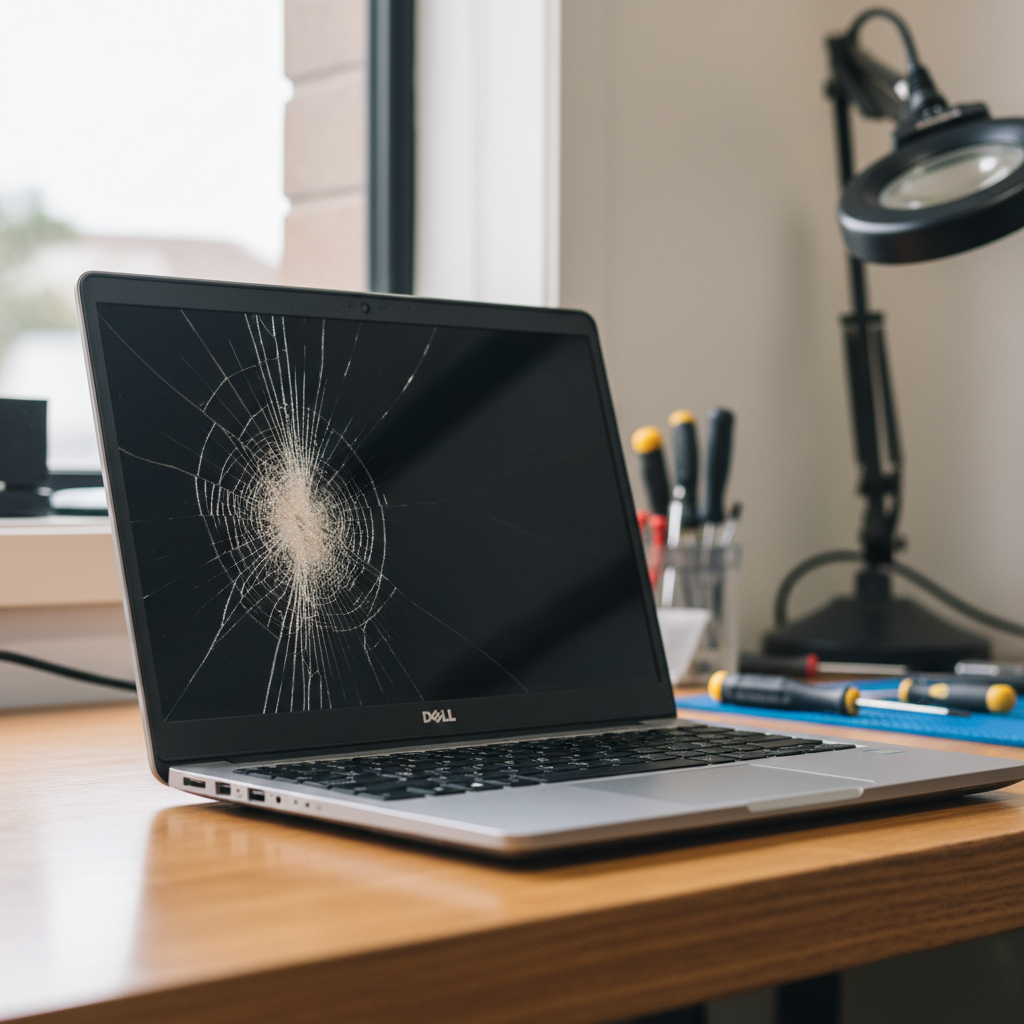 Cracked Dell laptop screen repair in Ashtonfield — Newcastle NSW 2323