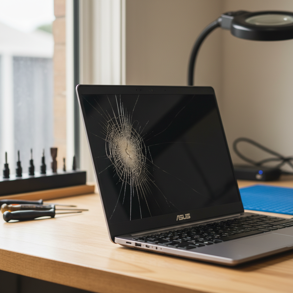 Cracked ASUS laptop screen repair in Awaba — Newcastle NSW 2283