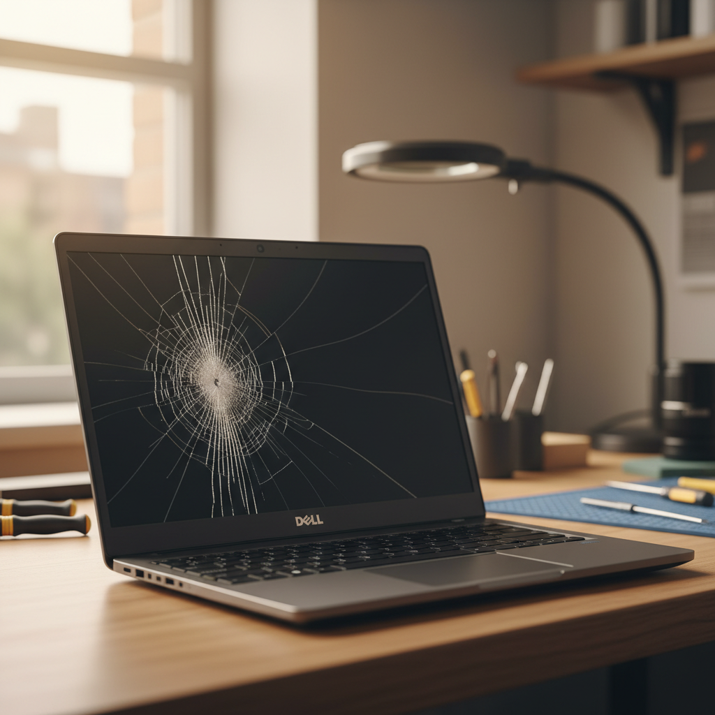 Cracked Dell laptop screen repair in Balickera — Newcastle NSW 2324