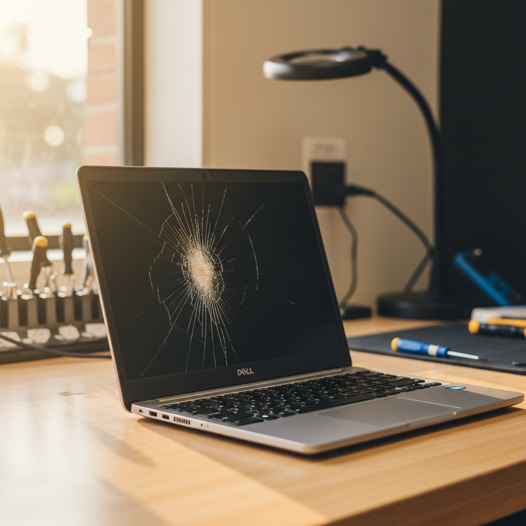 Cracked Dell laptop screen repair in Balmoral — Newcastle NSW 2283