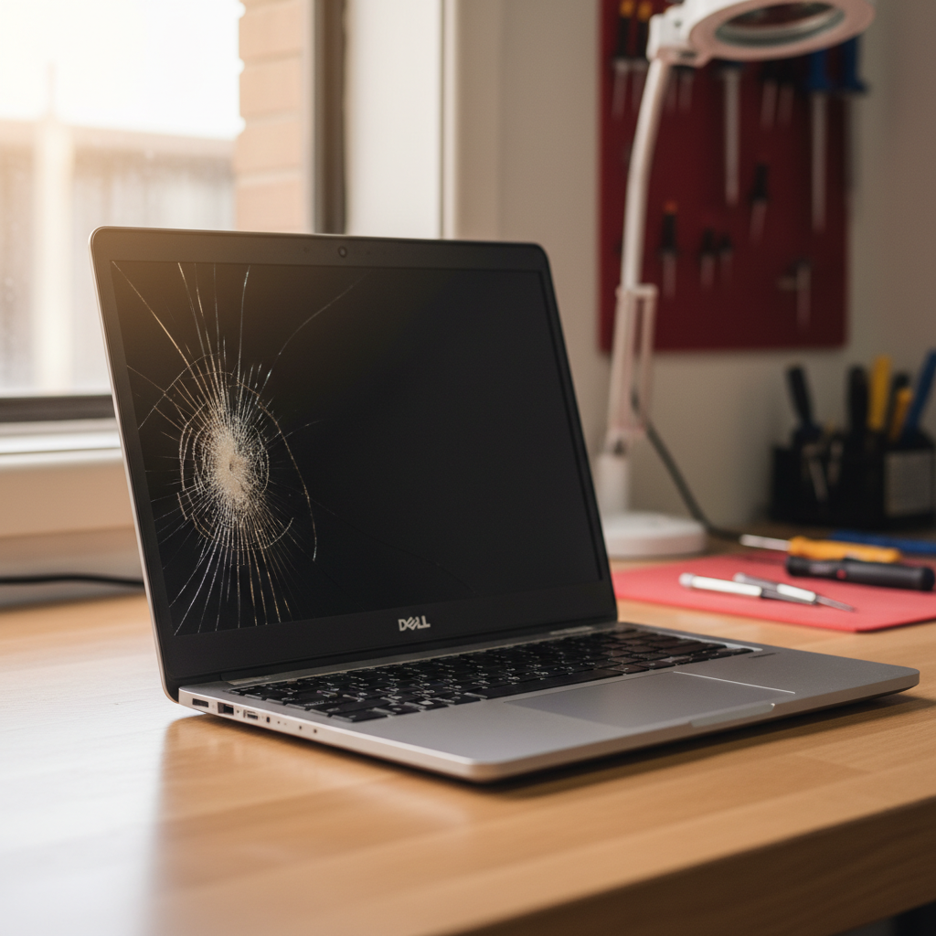 Cracked Dell laptop screen repair in Balmoral — Newcastle NSW 2571