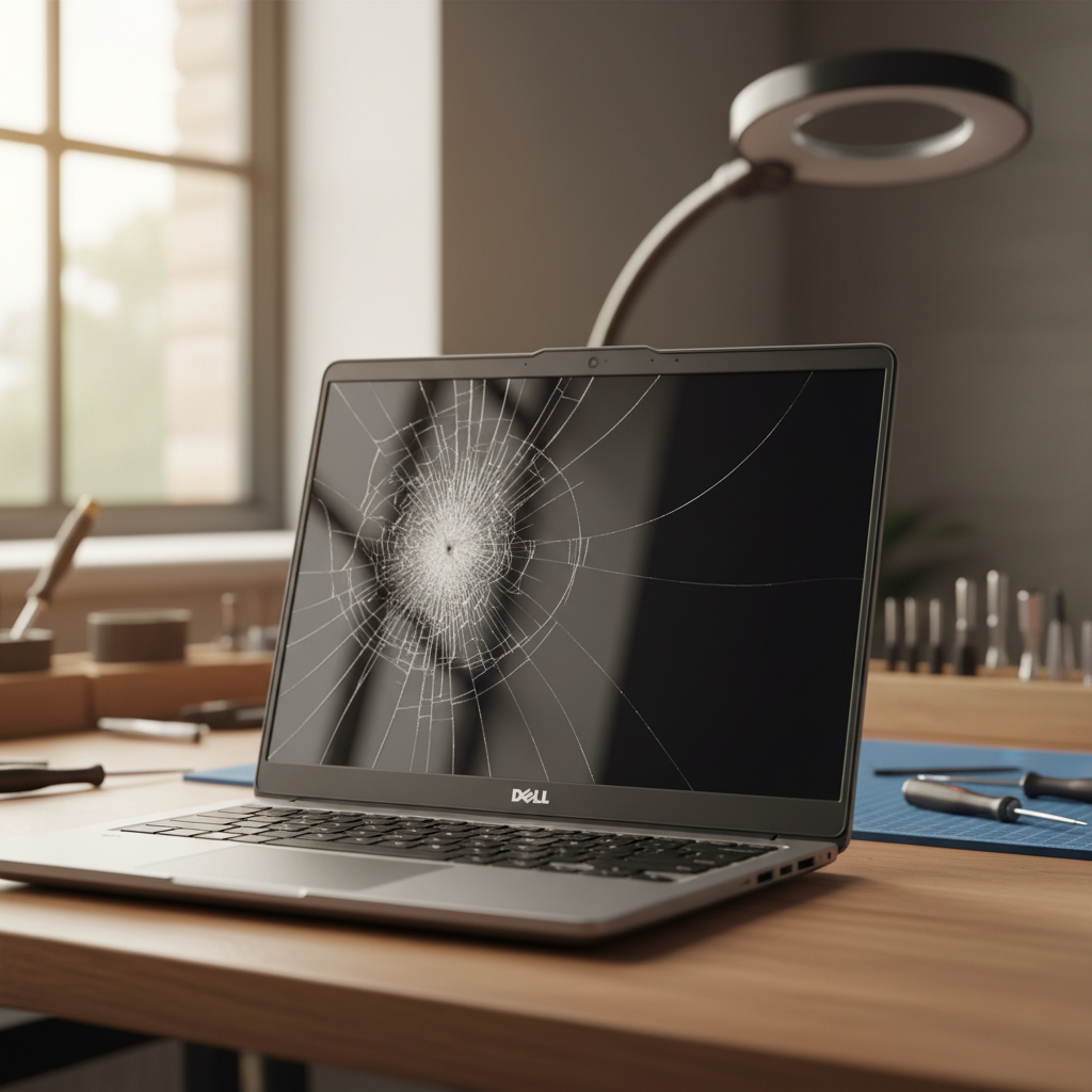 Cracked Dell laptop screen repair in Barnsley — Newcastle NSW 2278
