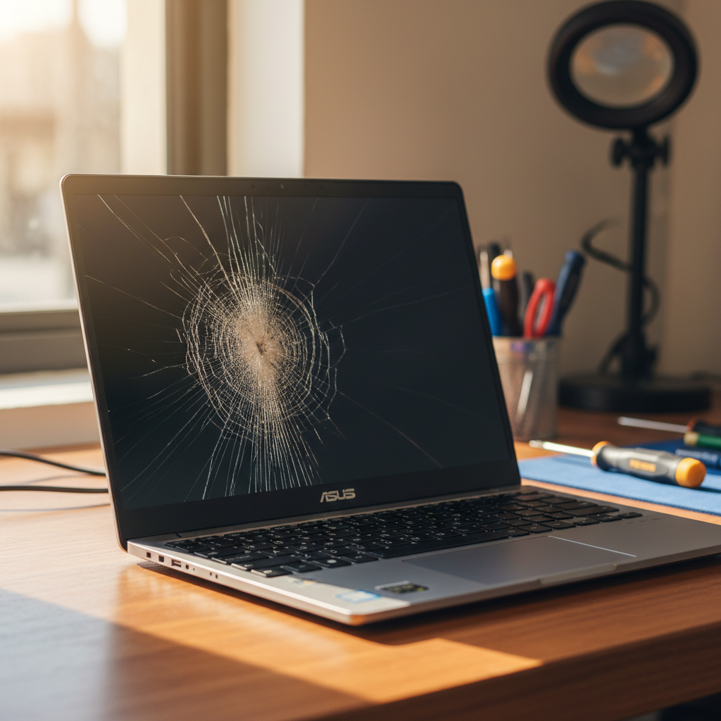 Cracked ASUS laptop screen repair in Basket Range — Adelaide SA 5138