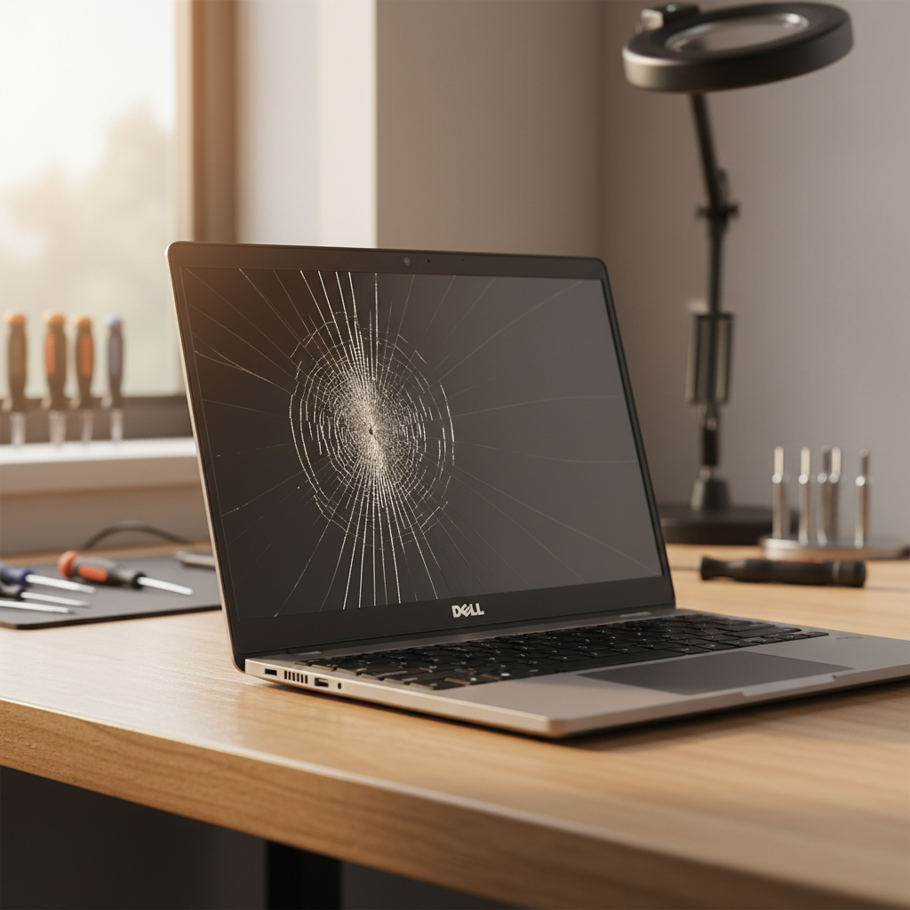 Cracked Dell laptop screen repair in Bayview — Darwin NT 0820