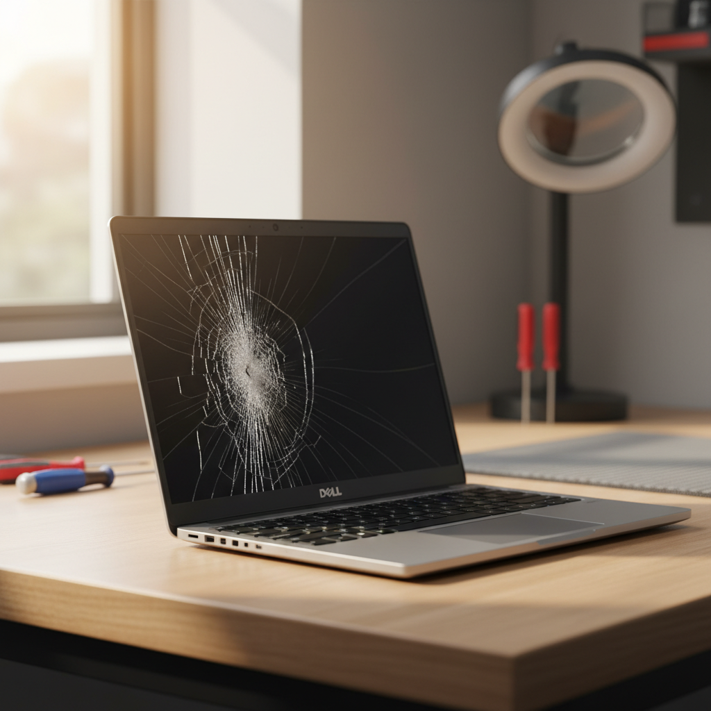 Cracked Dell laptop screen repair in Bellamack — Darwin NT 0832