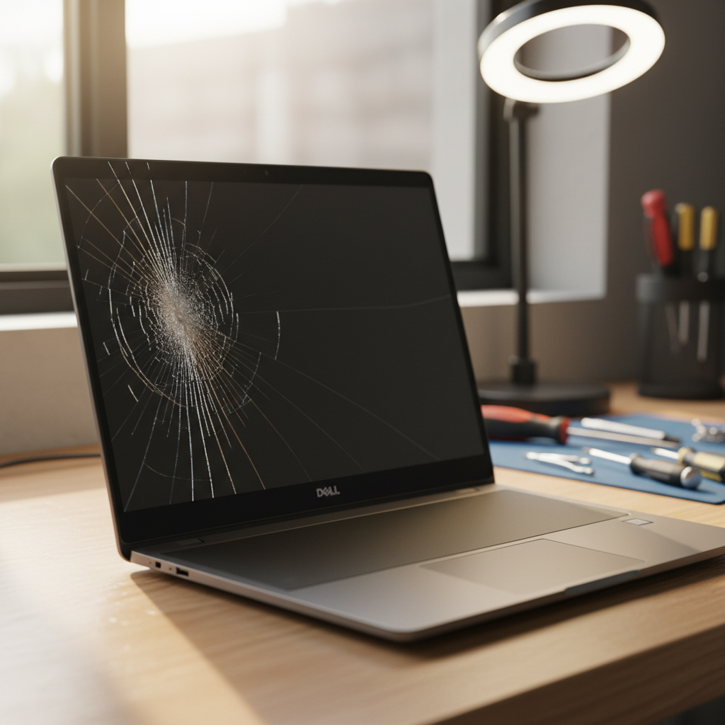 Cracked Dell laptop screen repair in Bellevue Heights — Adelaide SA 5050