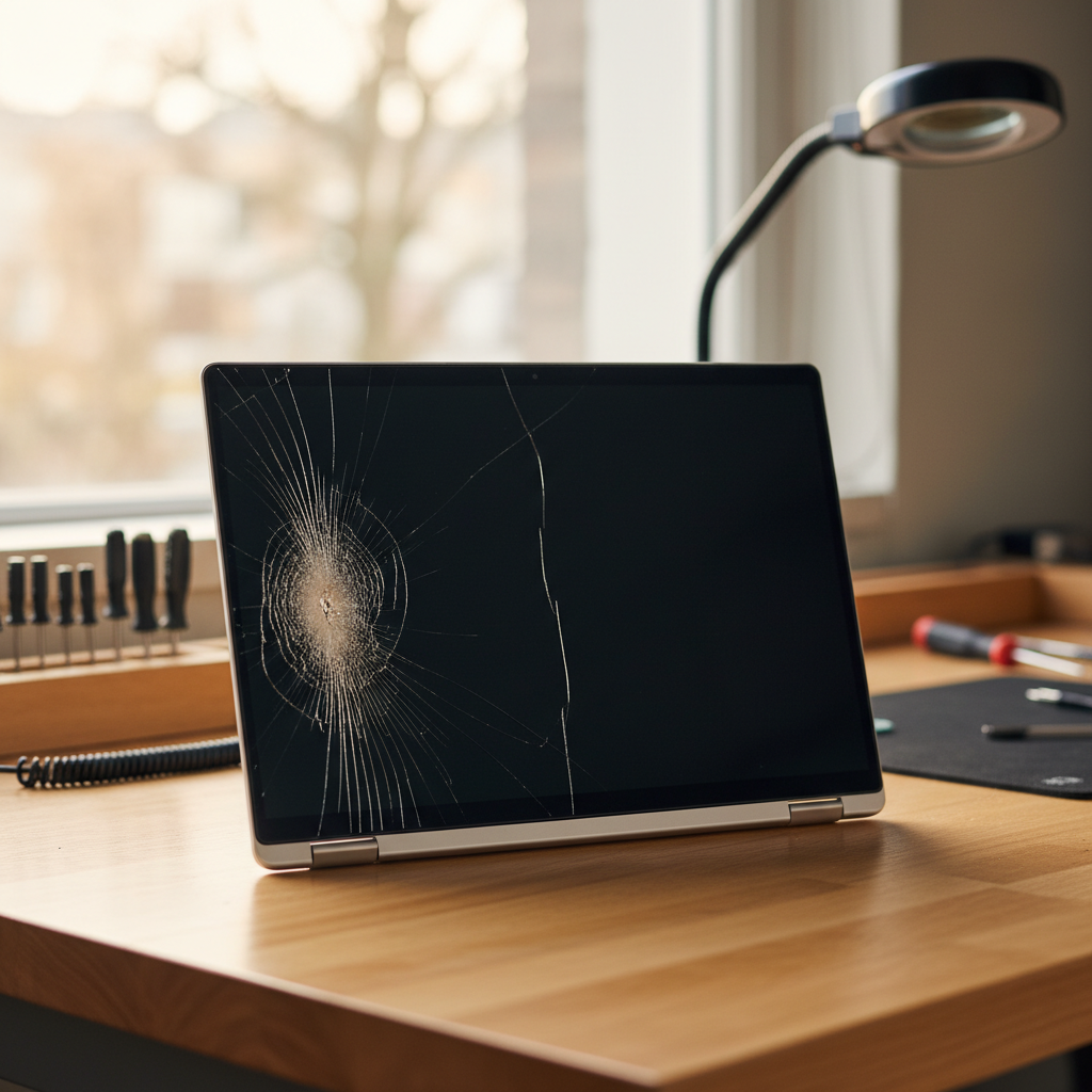 Cracked Dell laptop screen repair in Belmont — Newcastle NSW 2280