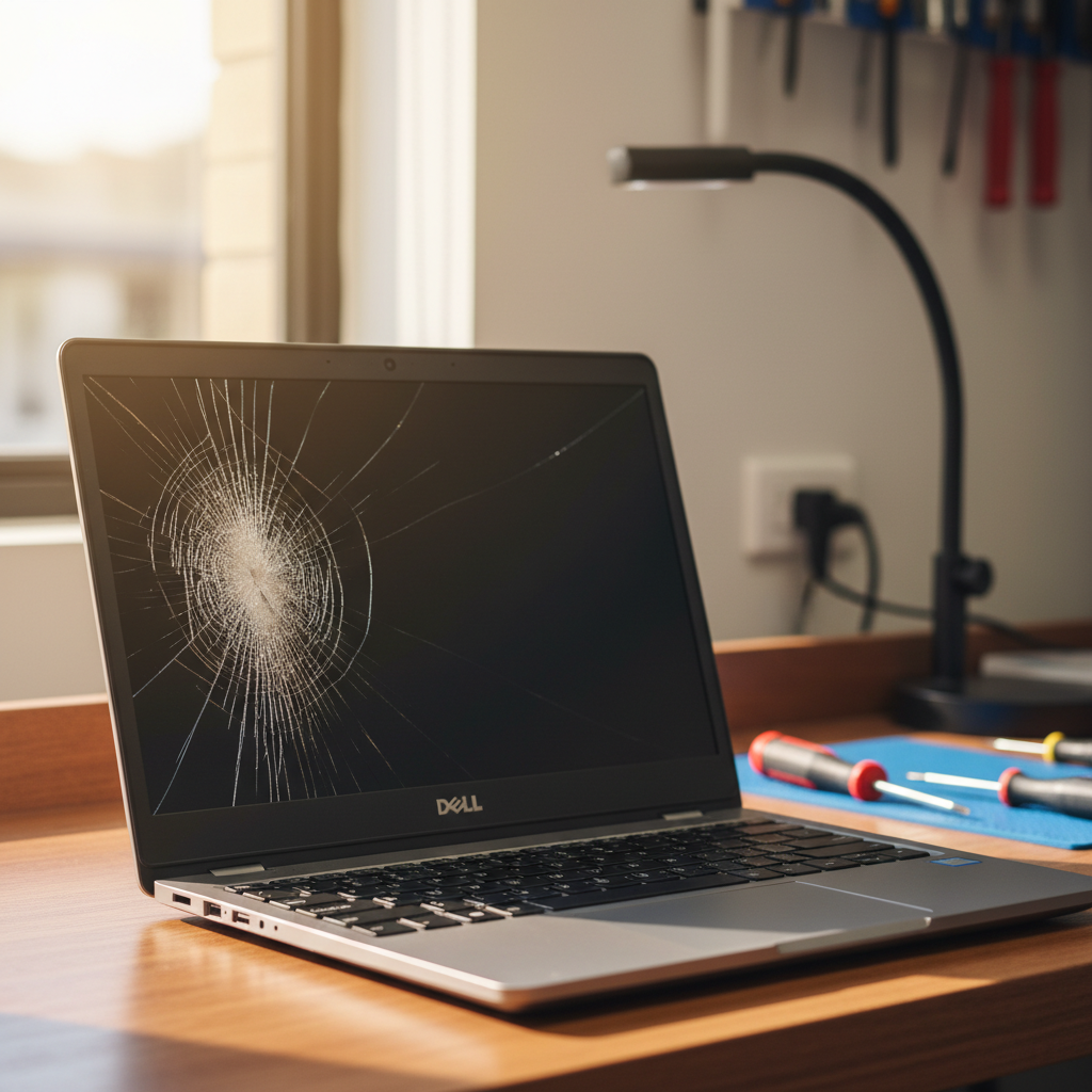 Cracked Dell laptop screen repair in Belmont North — Newcastle NSW 2280
