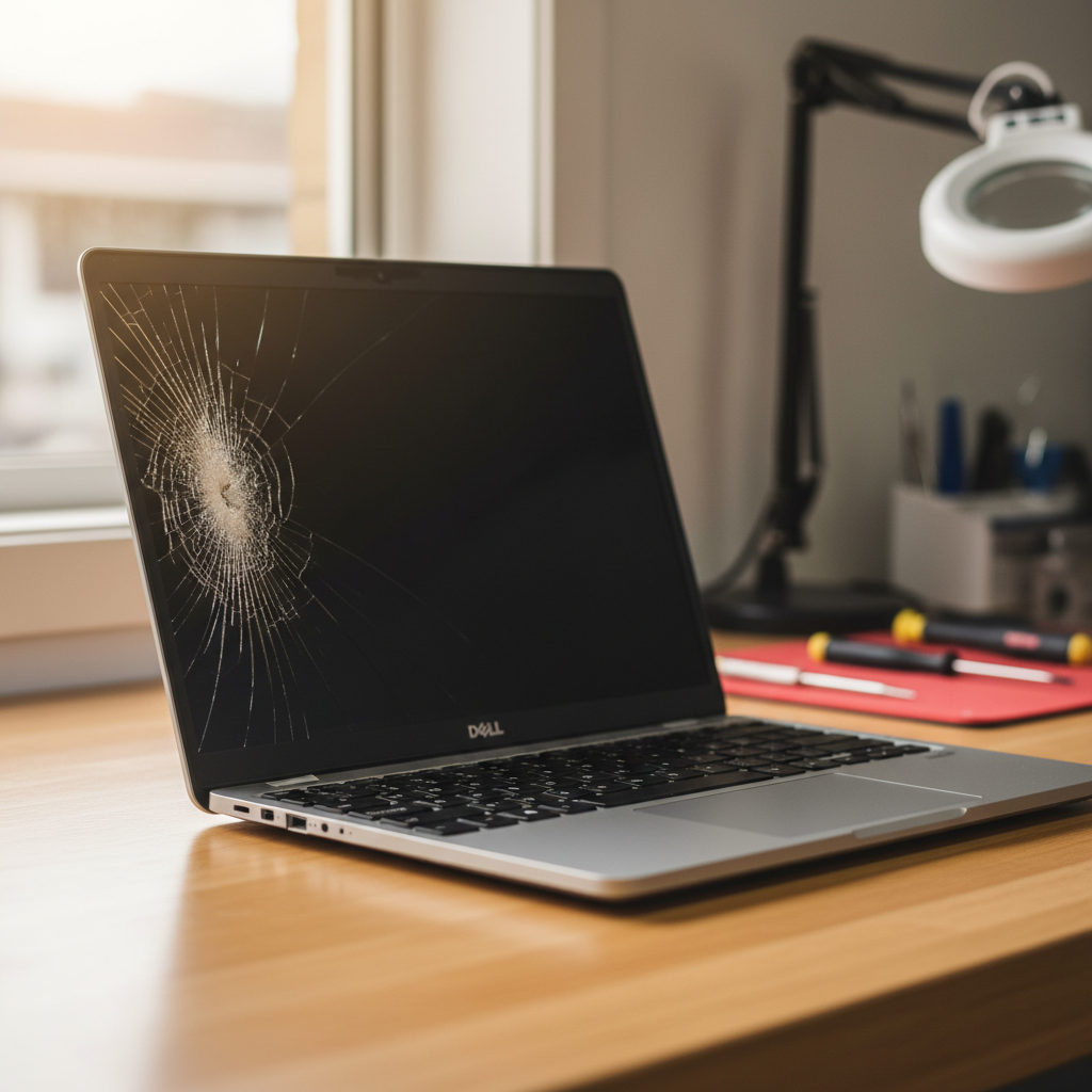 Cracked Dell laptop screen repair in Belmont South — Newcastle NSW 2280