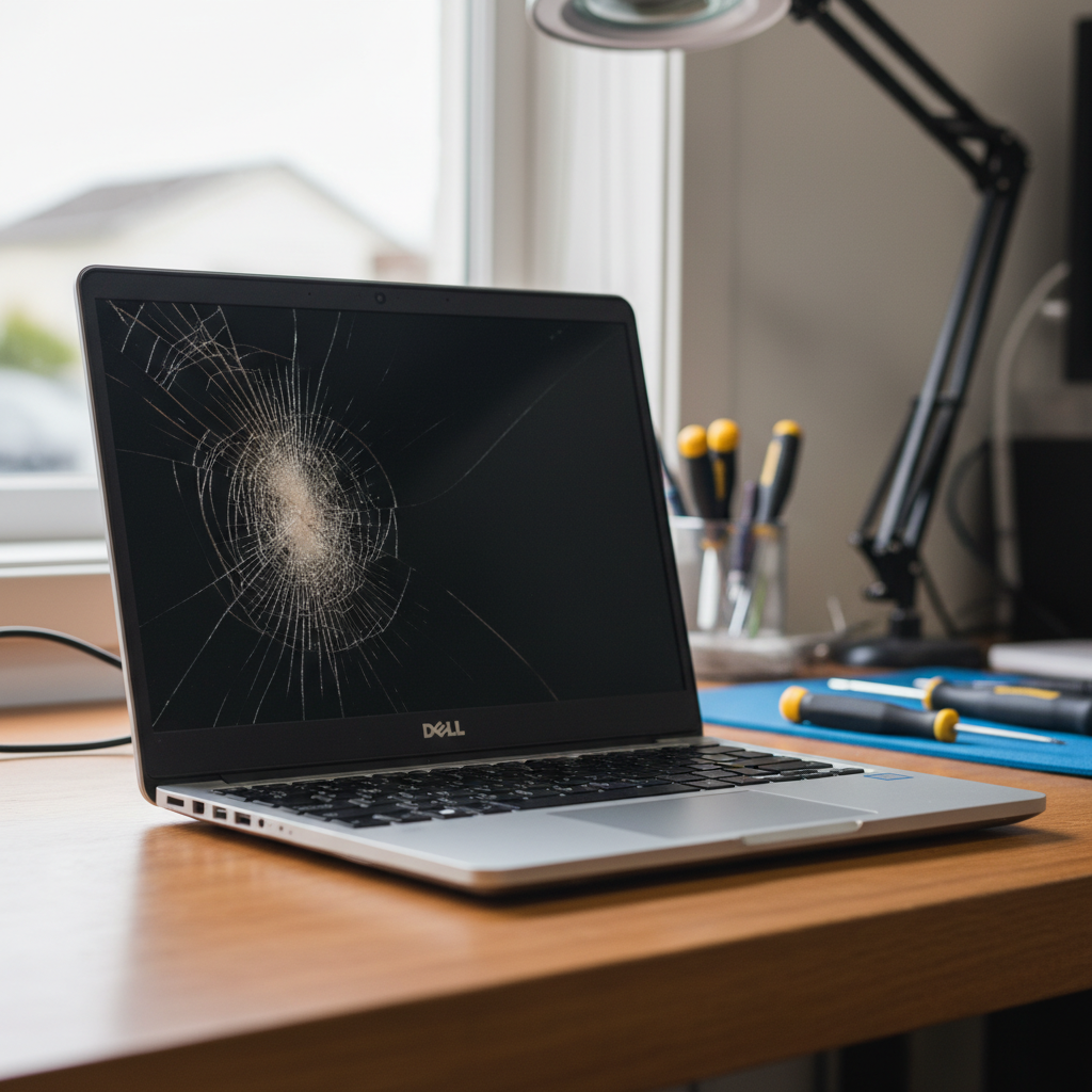 Cracked Dell laptop screen repair in Bennetts Green — Newcastle NSW 2290