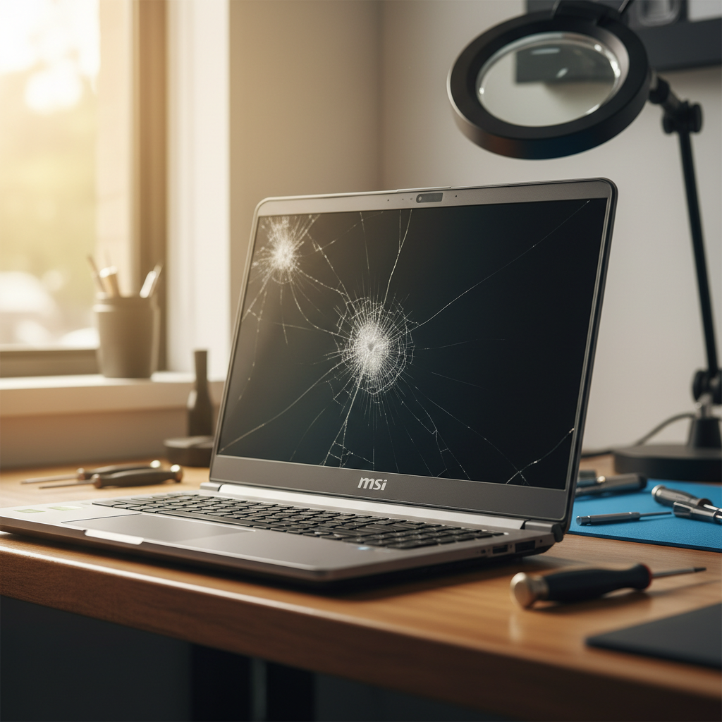 Cracked MSI laptop screen repair in Berrimah — Darwin NT 0828