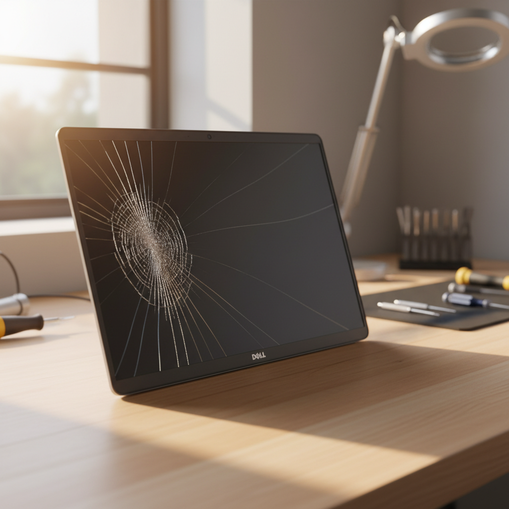 Cracked Dell laptop screen repair in Berry Park — Newcastle NSW 2321