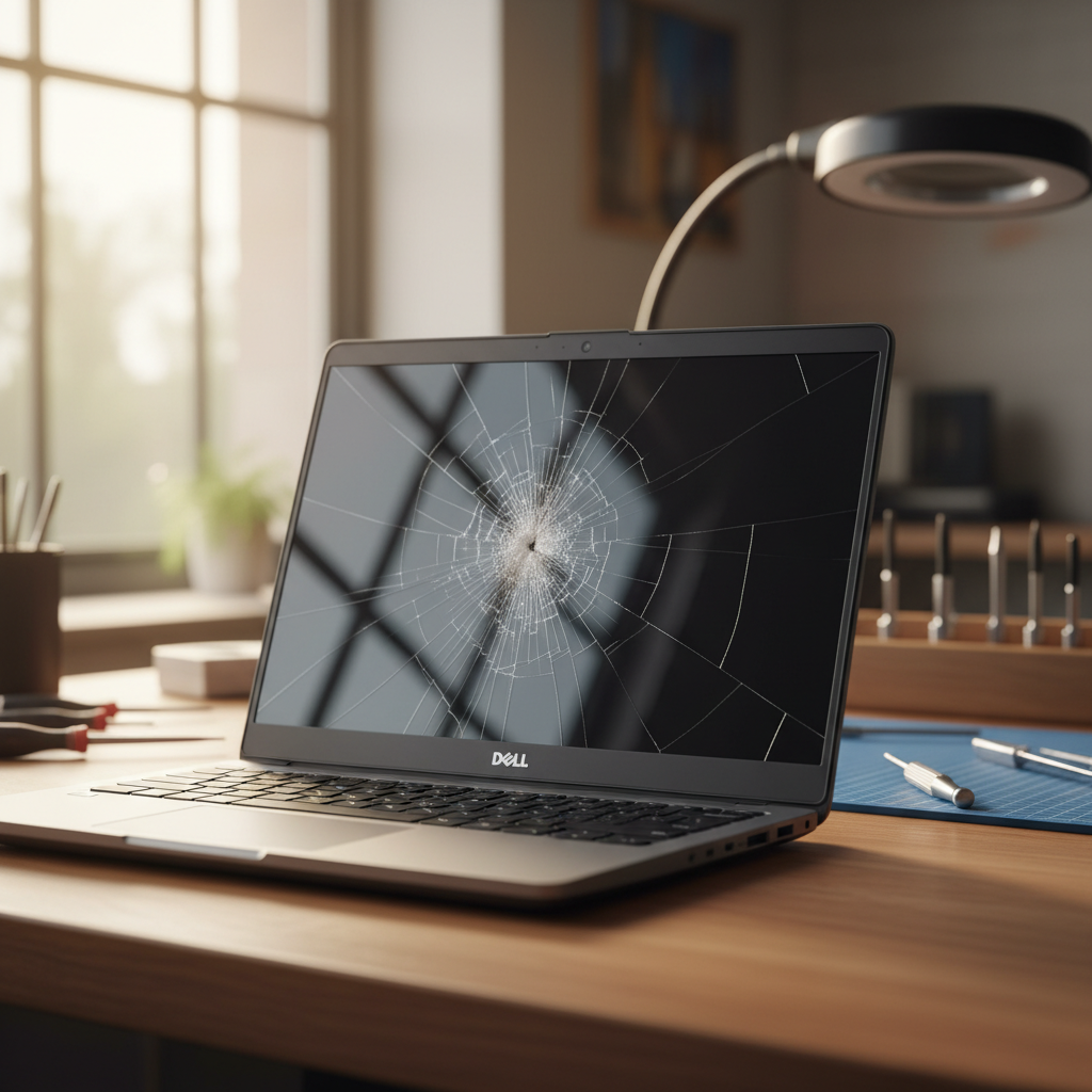 Cracked Dell laptop screen repair in Birmingham Gardens — Newcastle NSW 2287