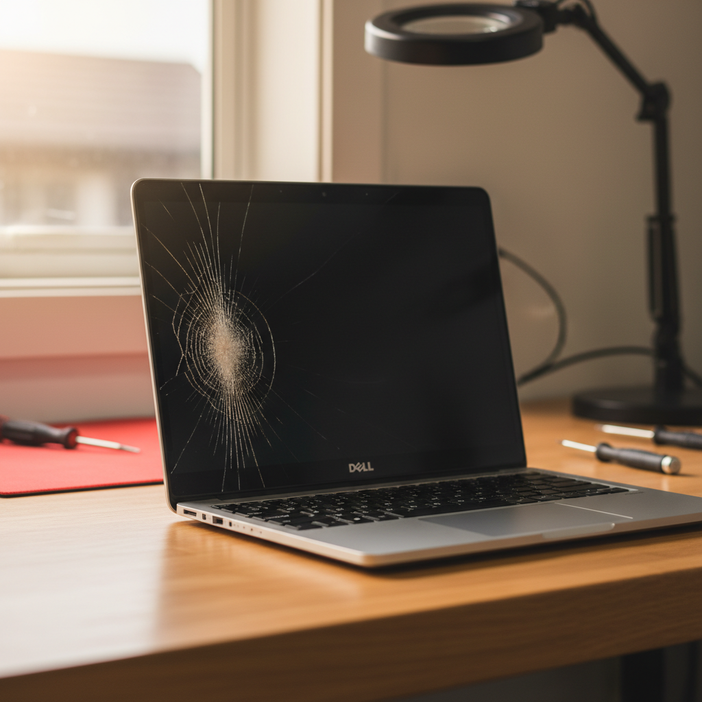 Cracked Dell laptop screen repair in Bishops Bridge — Newcastle NSW 2326