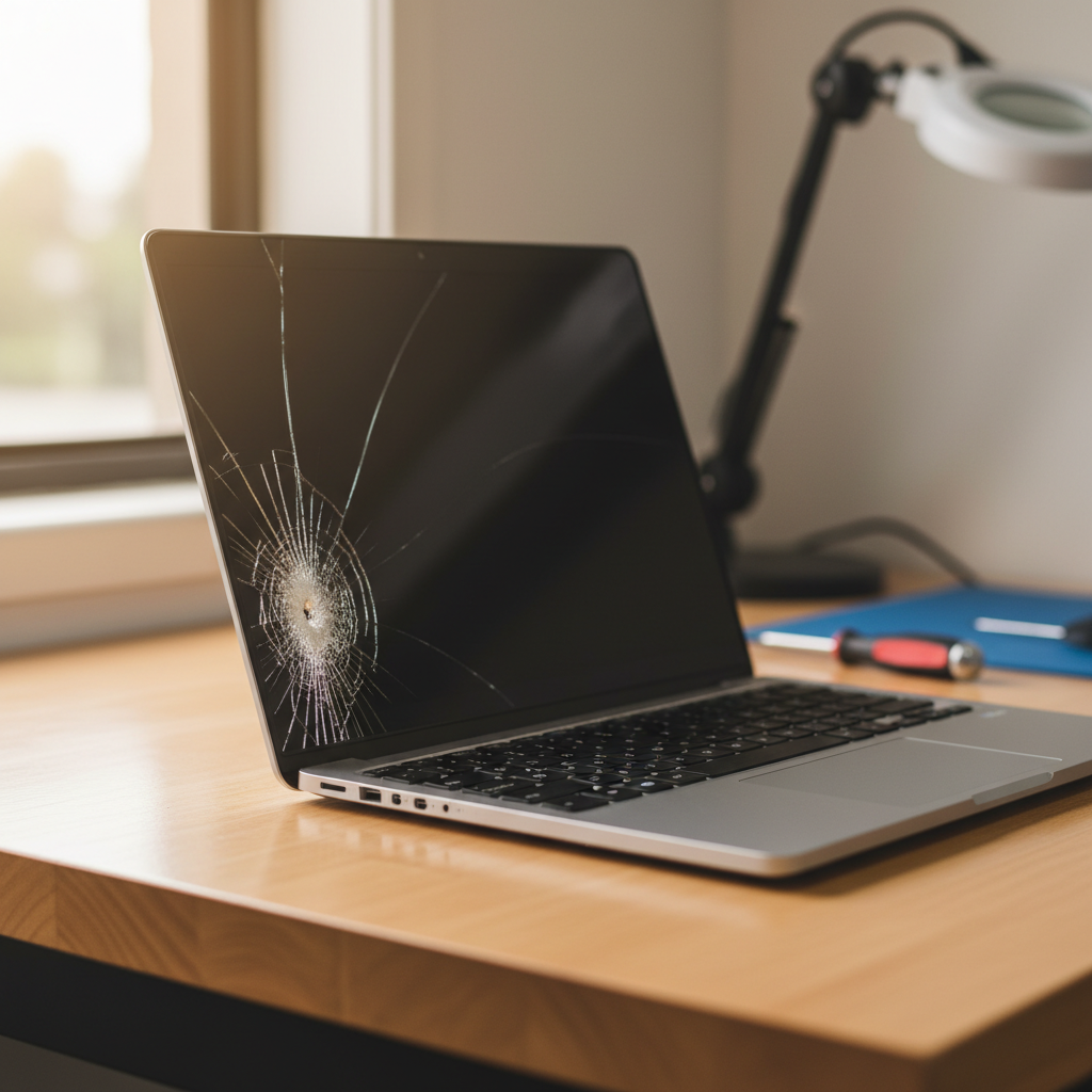 Cracked Dell laptop screen repair in Black Jungle — Darwin NT 0822