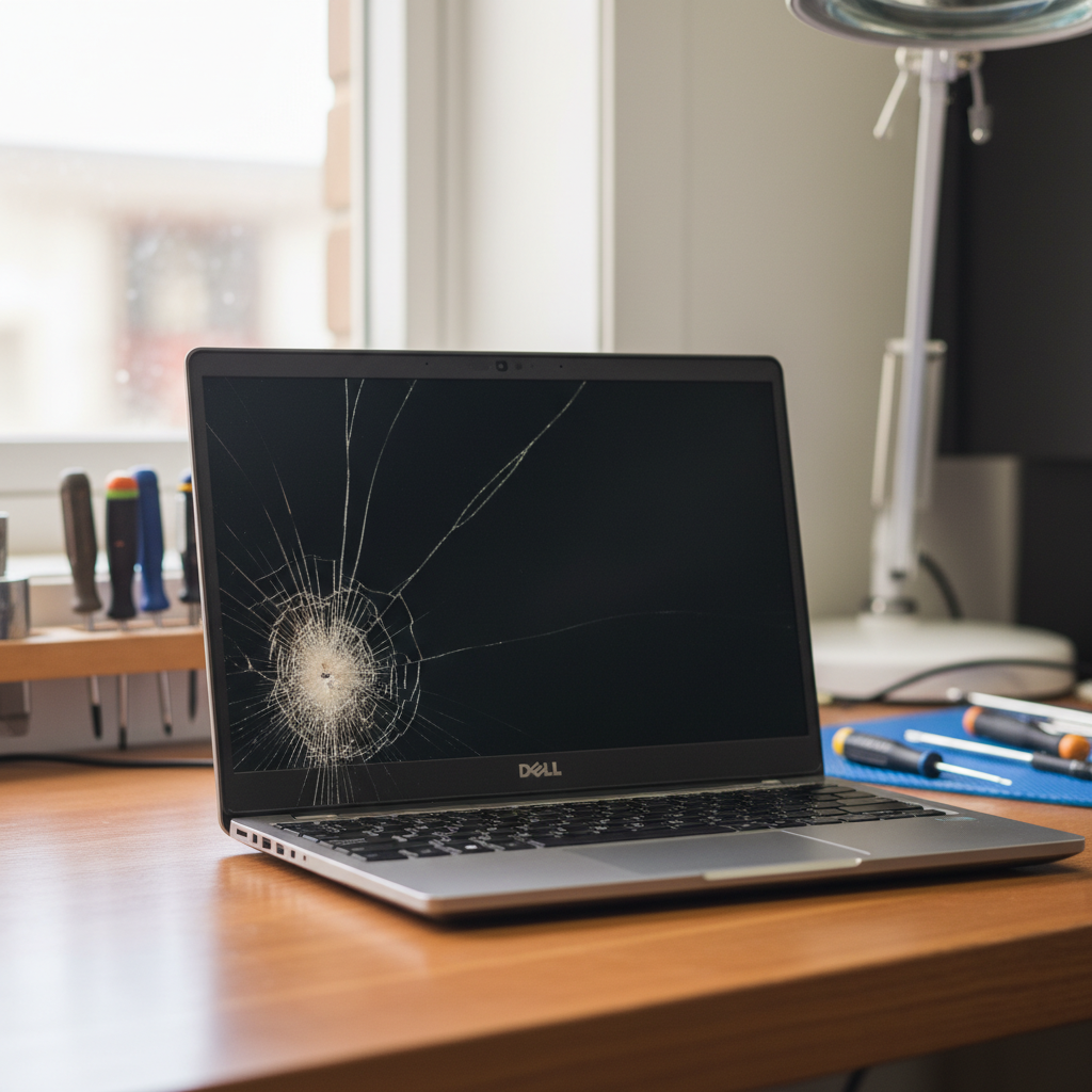 Cracked Dell laptop screen repair in Blackmore — Darwin NT 0822