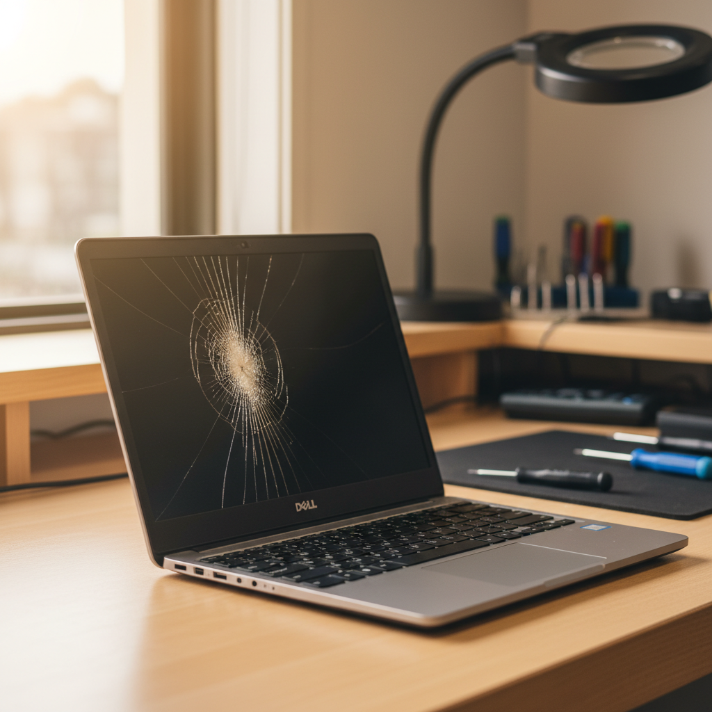 Cracked Dell laptop screen repair in Blair Athol — Adelaide SA 5084
