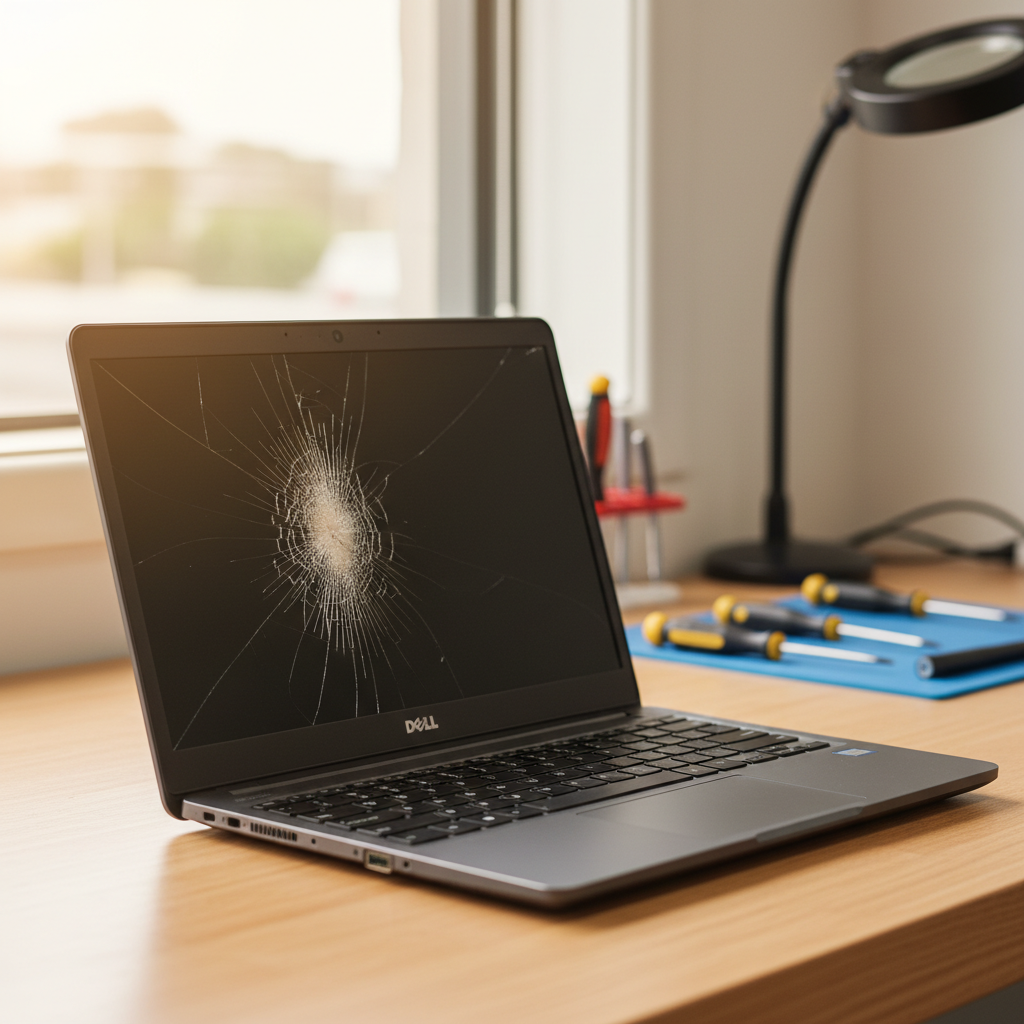 Cracked Dell laptop screen repair in Blair Athol West — Adelaide SA 5084