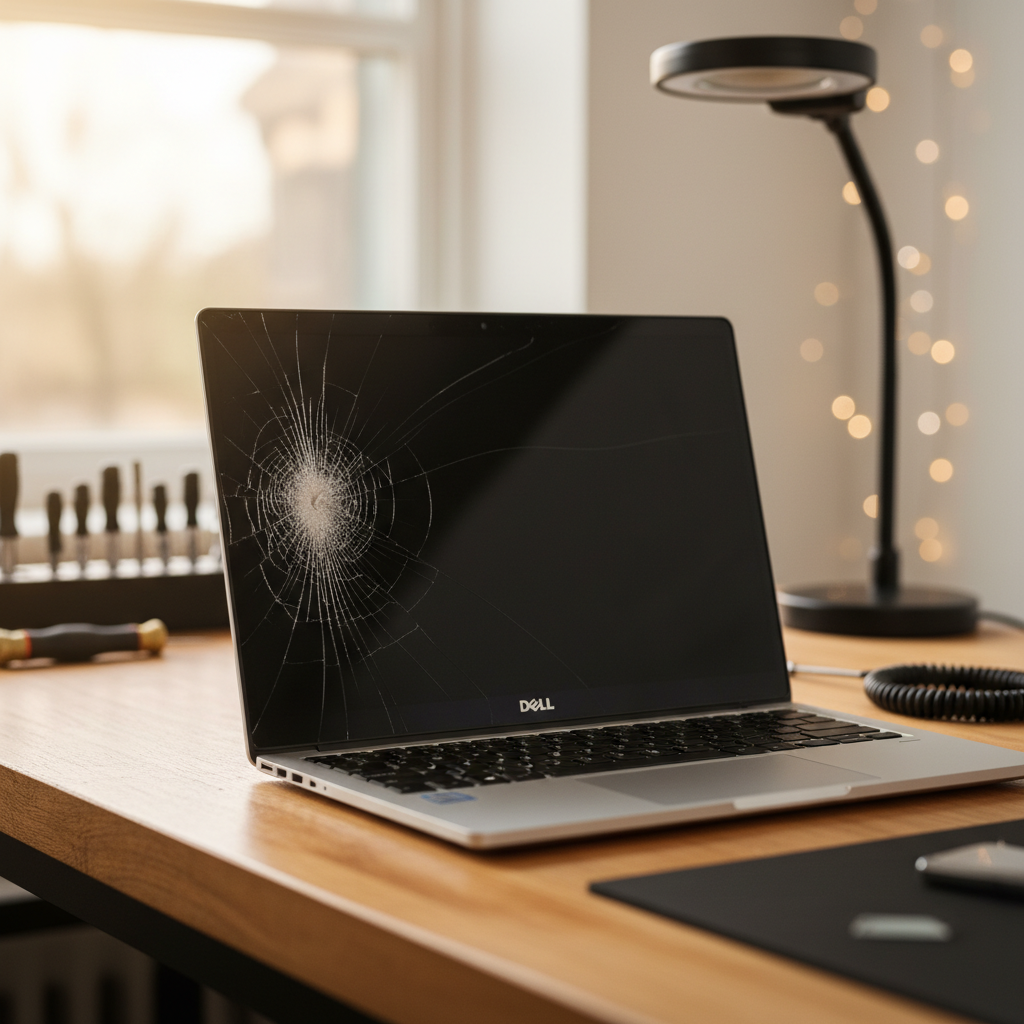 Cracked Dell laptop screen repair in Boat Harbour — Newcastle NSW 2316