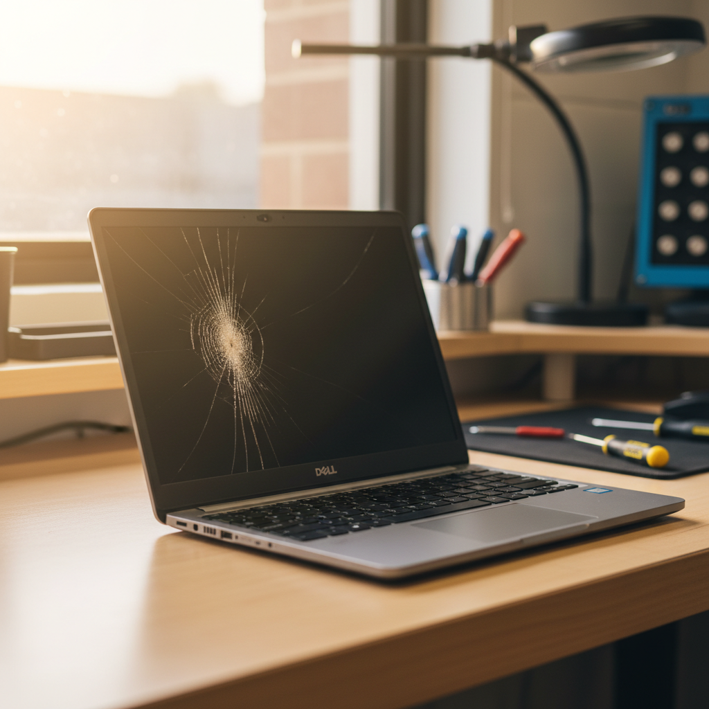Cracked Dell laptop screen repair in Bolton Point — Newcastle NSW 2283